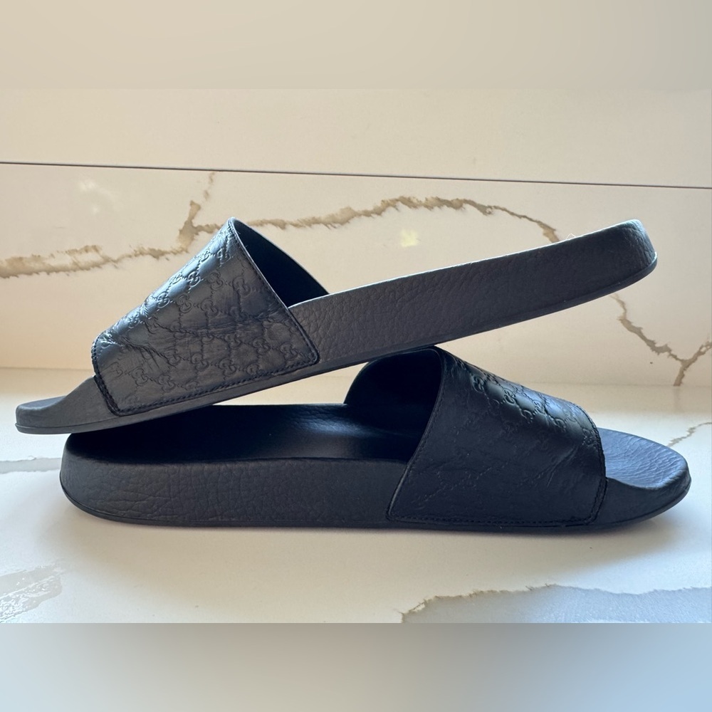 Gucci Mens Microguccissima Slides - Sz 11 - Picture 4 of 8